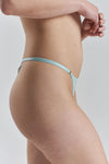 Matsu Recycled-Lace Low-Rise Thong - Fjordland Green Peachaus