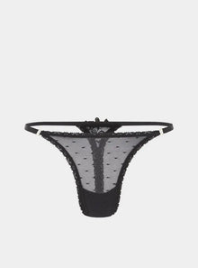  Matsu Recycled-Lace Low-Rise Thong - Volcanic Black Peachaus