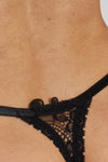 Matsu Recycled-Lace Low-Rise Thong - Volcanic Black Peachaus