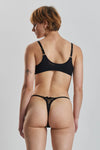 Matsu Recycled-Lace Low-Rise Thong - Volcanic Black Peachaus