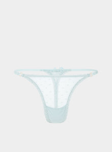  Matsu Recycled-Lace Low-Rise Thong - Fjordland Green