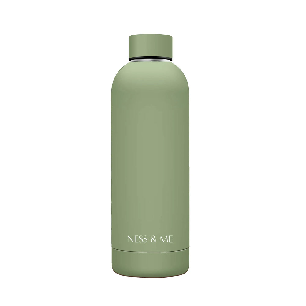 Matte Matcha Green 500ml Stainless Steel Water Bottle NESS & ME