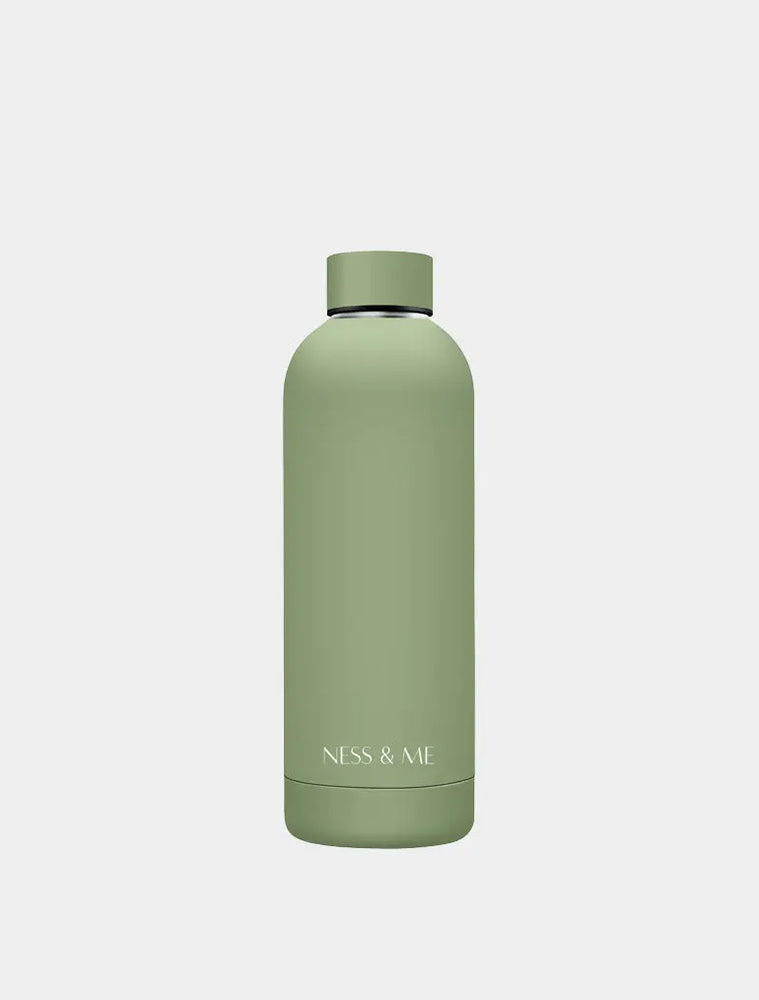 Matte Matcha Green 500ml Stainless Steel Water Bottle NESS & ME