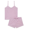 Mauve Stripe Women's Cami Organic Cotton Short Set Myza