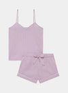 Mauve Stripe Women's Cami Organic Cotton Short Set Myza