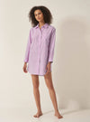 Mauve Stripe Women's Organic Cotton Nightshirt Myza