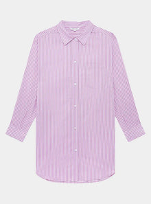  Mauve Stripe Women's Organic Cotton Nightshirt Myza