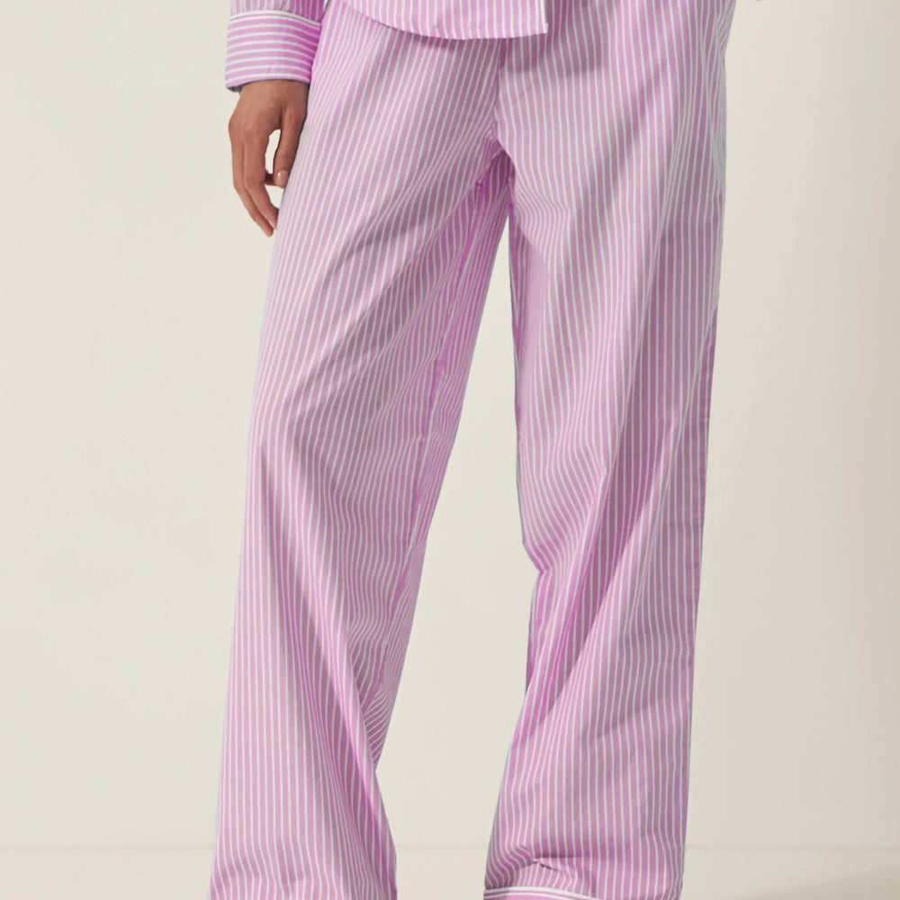 Mauve Stripe Women's Organic Cotton Pyjama Trouser Myza