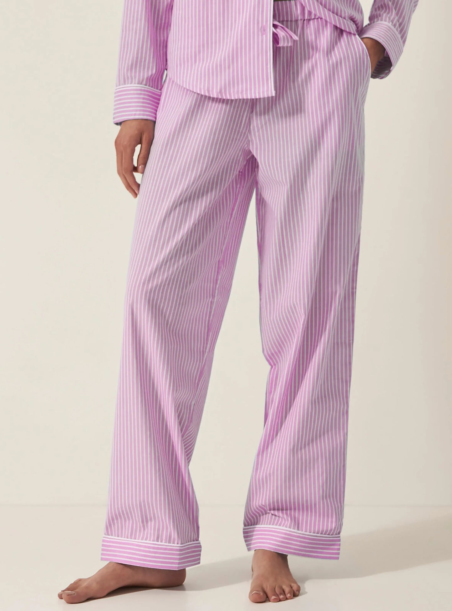 Mauve Stripe Women's Organic Cotton Pyjama Trouser Myza