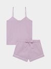 Mauve Stripe Women's Cami Organic Cotton Short Set