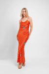 Maxi Slip Dress / "The Red Stars" Jessica Russell Flint