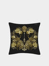 Mayfairsilk Black and Gold Roses Pure Silk Cushion Cover