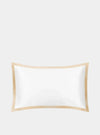 Mayfairsilk Brilliant White and Champagne Oxford Pure Silk Pillowcase MayfairSilk