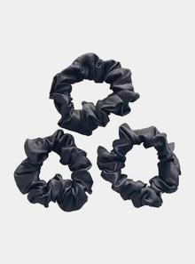  Mayfairsilk Charcoal Silk Scrunchies Set MayfairSilk