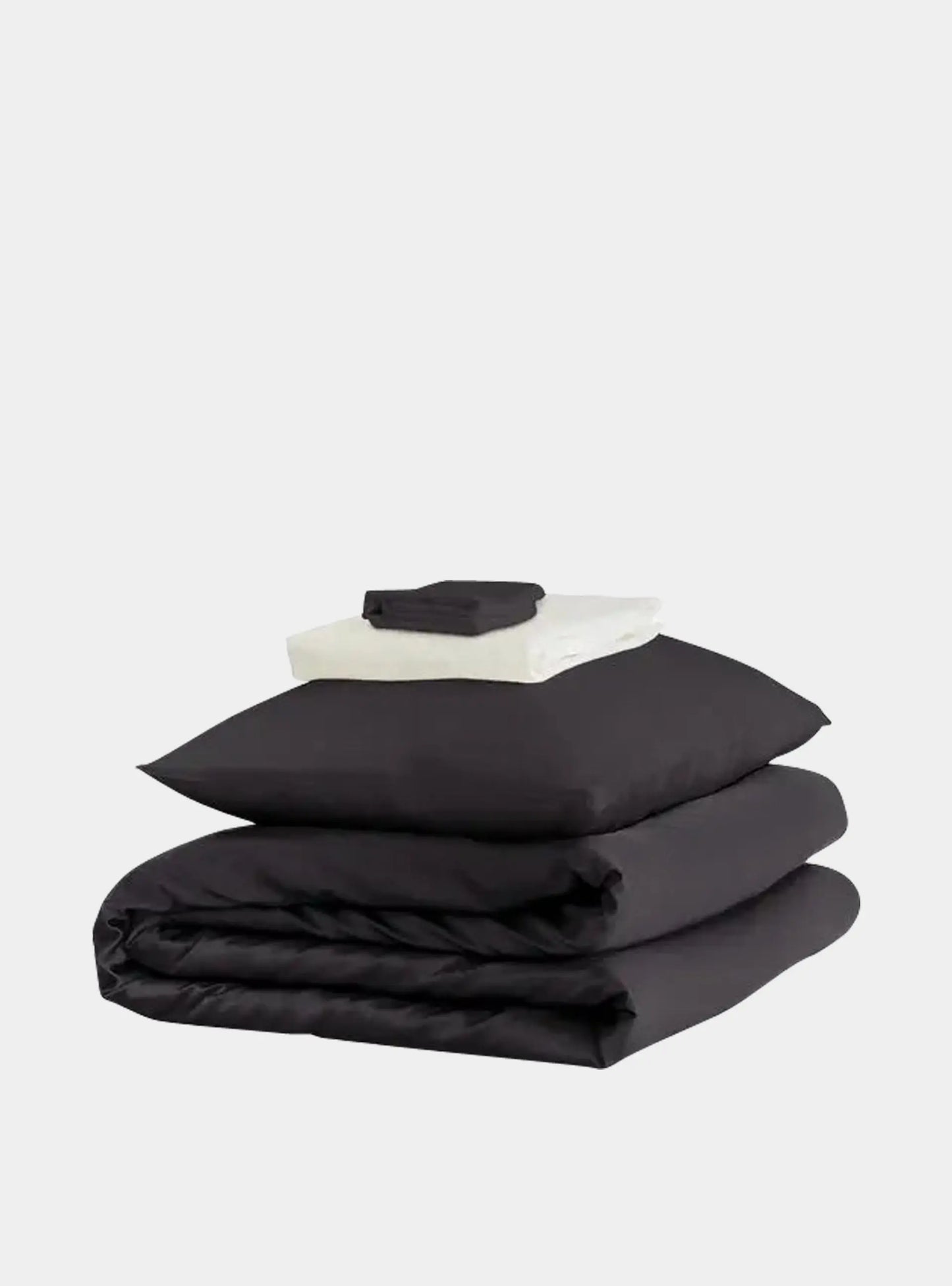 Mayfairsilk Charcoal and Brilliant White Silk Duvet Set #1 MayfairSilk