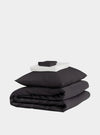 Mayfairsilk Charcoal and Ivory Silk Duvet Set #1