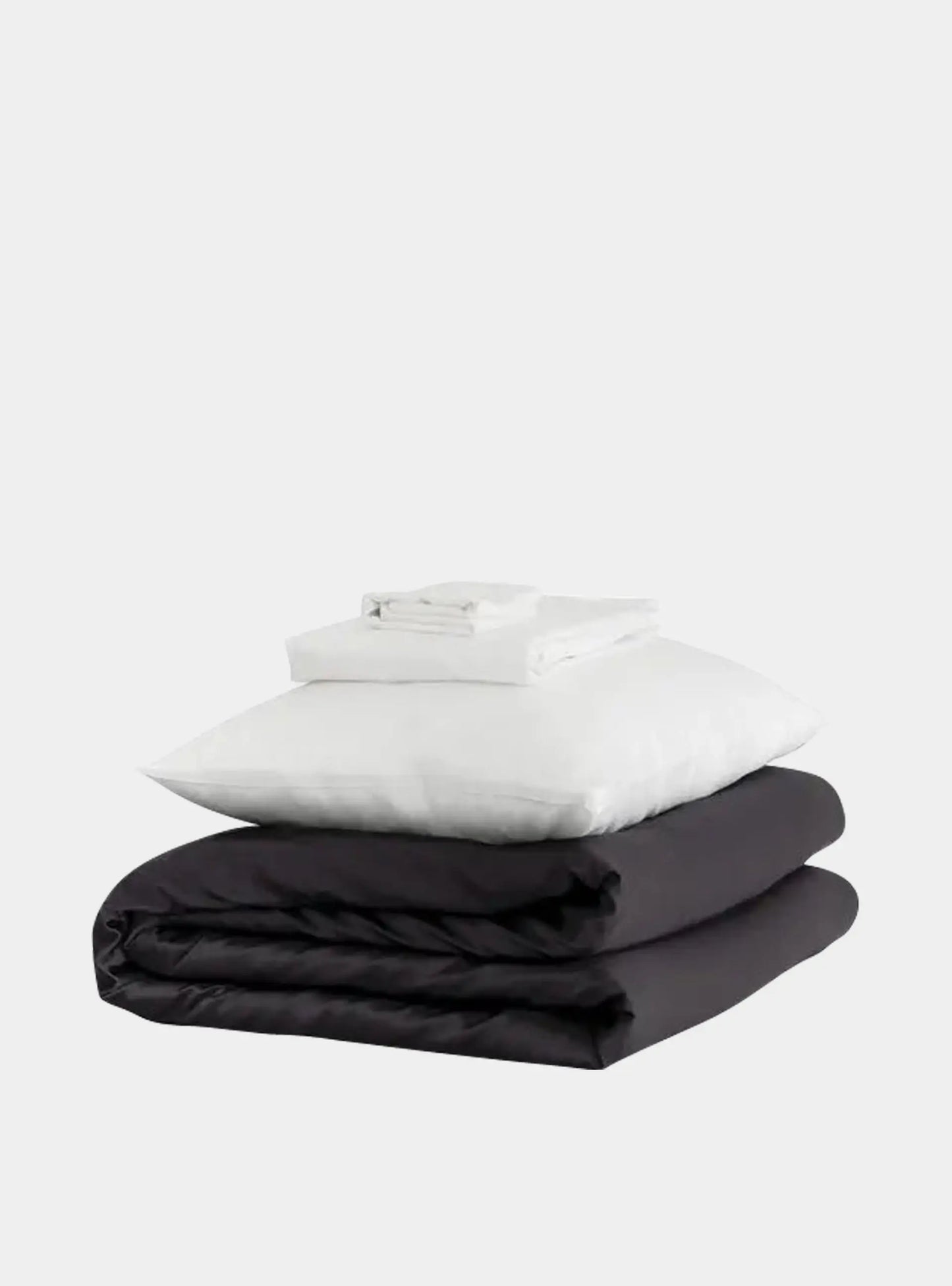 Mayfairsilk Charcoal and Brilliant White Silk Duvet Set #2 MayfairSilk