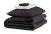 Mayfairsilk Charcoal and Ivory Silk Duvet Set #1 MayfairSilk