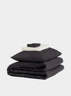 Mayfairsilk Charcoal and Brilliant White Silk Duvet Set #1