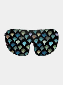  Mayfairsilk Dark Aqua Fans Silk Sleep Mask MayfairSilk