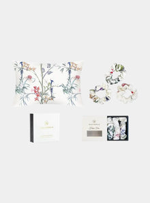  Mayfairsilk Hummingbird Silk Pillowcase and Scrunchies Gift Set MayfairSilk