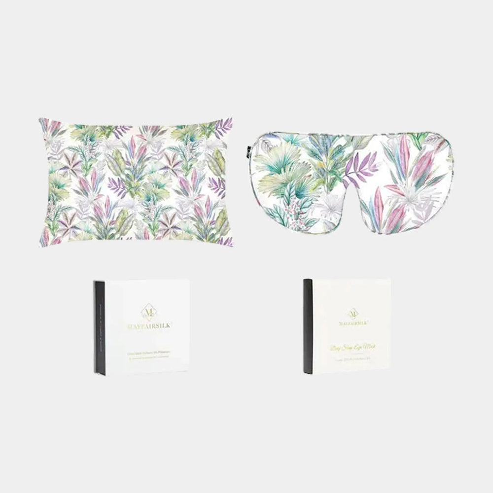 Mayfairsilk Iridescent Garden Pure Silk Sleep Gift Set MayfairSilk