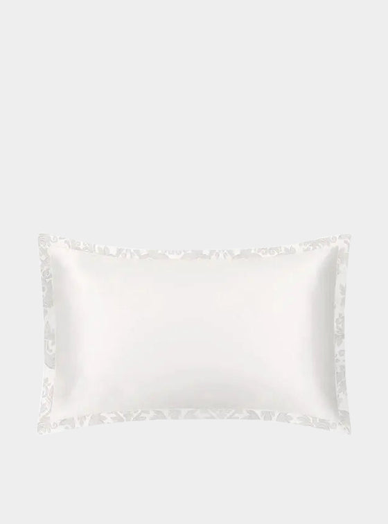 Mayfairsilk Ivory and Damask Oxford Pure Silk Pillowcase