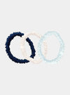 Mayfairsilk Midnight Blue/Ivory/Pastel Blue Silk Hair Ties Set MayfairSilk