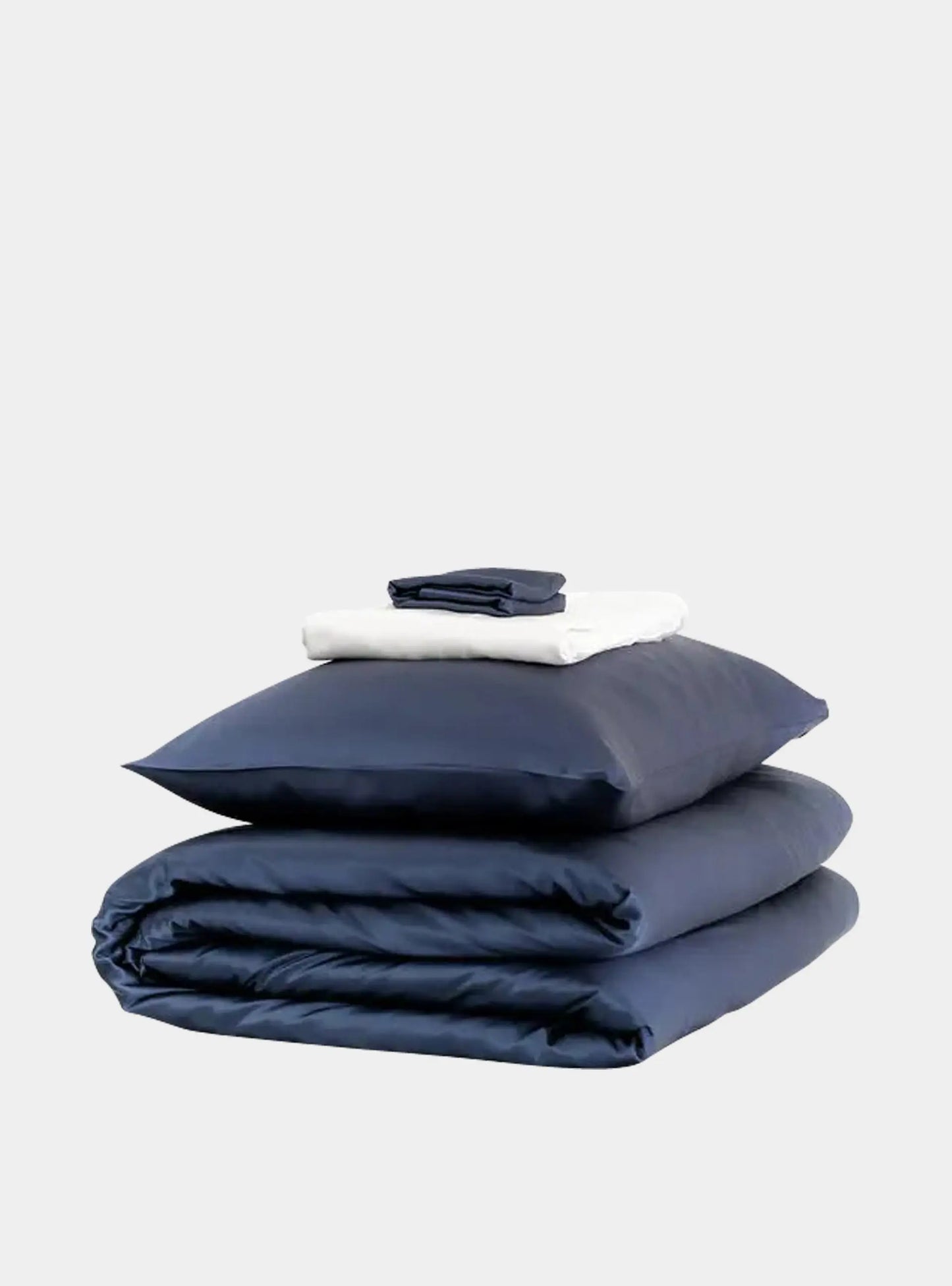 Mayfairsilk Midnight Blue with Brilliant White Silk Duvet Set MayfairSilk