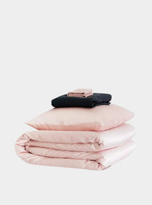  Mayfairsilk Precious Pink and Charcoal Silk Duvet Set