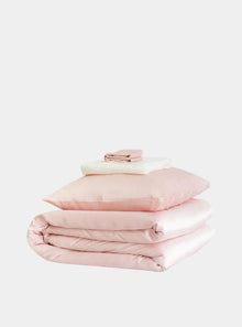  Mayfairsilk Precious Pink and Ivory Silk Duvet Set MayfairSilk