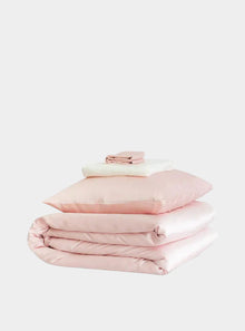  Mayfairsilk Precious Pink and Ivory Silk Duvet Set