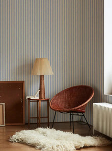  Meadow Blue Pembroke Stripe Wallpaper