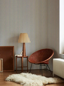  Meadow Blue Pembroke Stripe Wallpaper Piglet