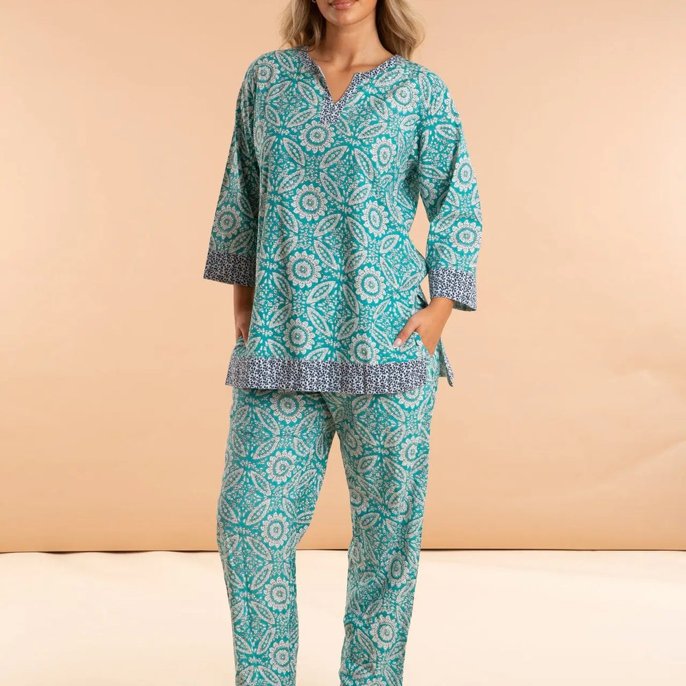 Mediterranean Mosaic Women's Cotton Pyjamas inara