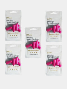  Memory Foam Earplugs - Bright Pink (5 Packs) SMUG