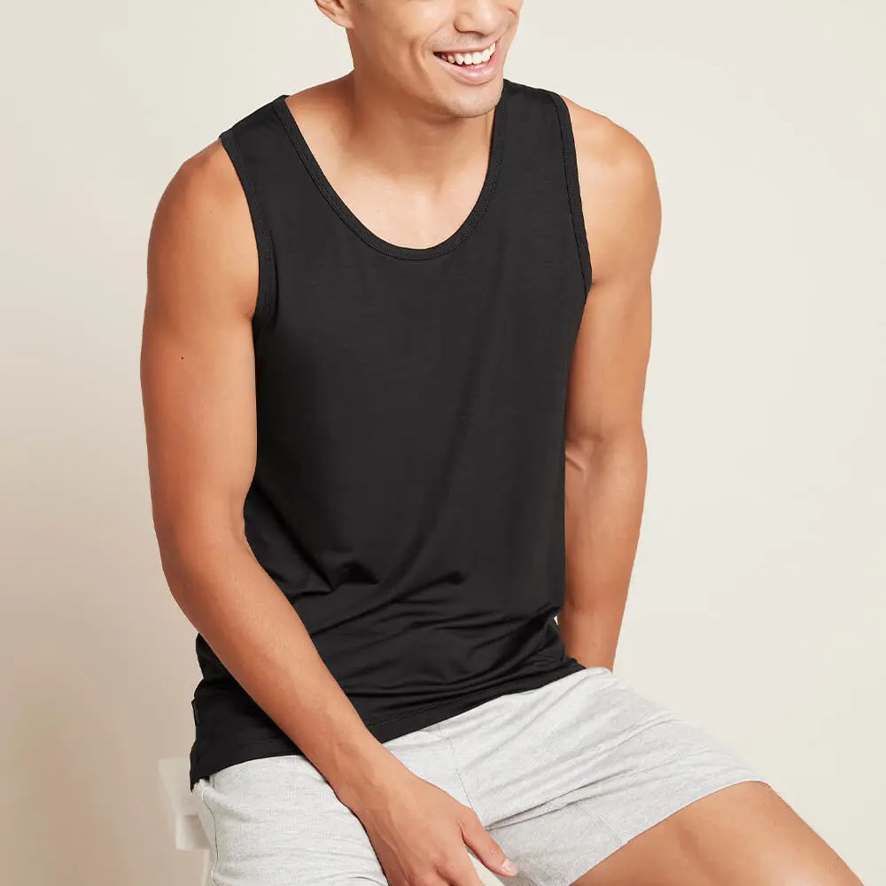 Men's Black Bamboo Singlet Boody