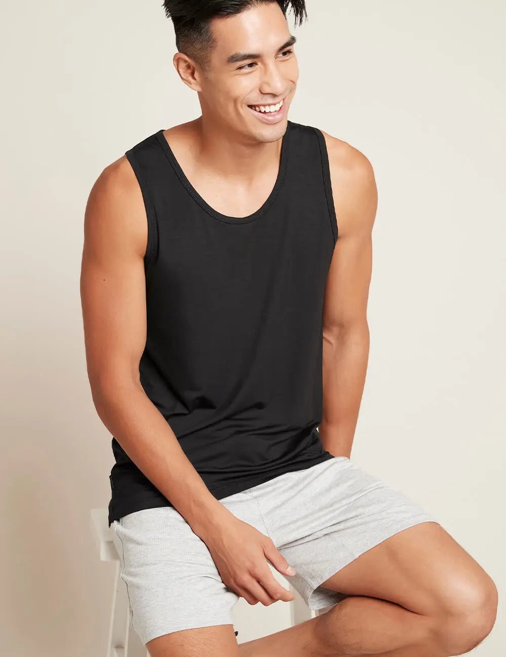 Men's Black Bamboo Singlet Boody