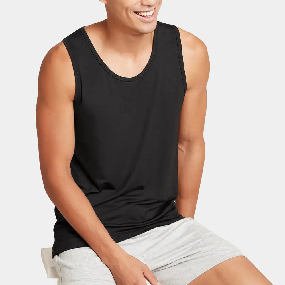 Men's Black Bamboo Singlet Boody