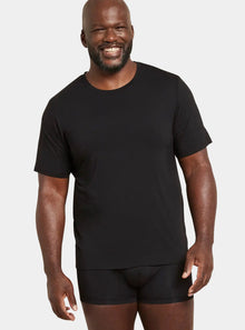  Men's Black Crew Neck Bamboo T-Shirt Boody