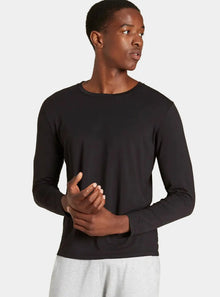  Men's Black Long Sleeve Crew Neck Bamboo T-Shirt Boody