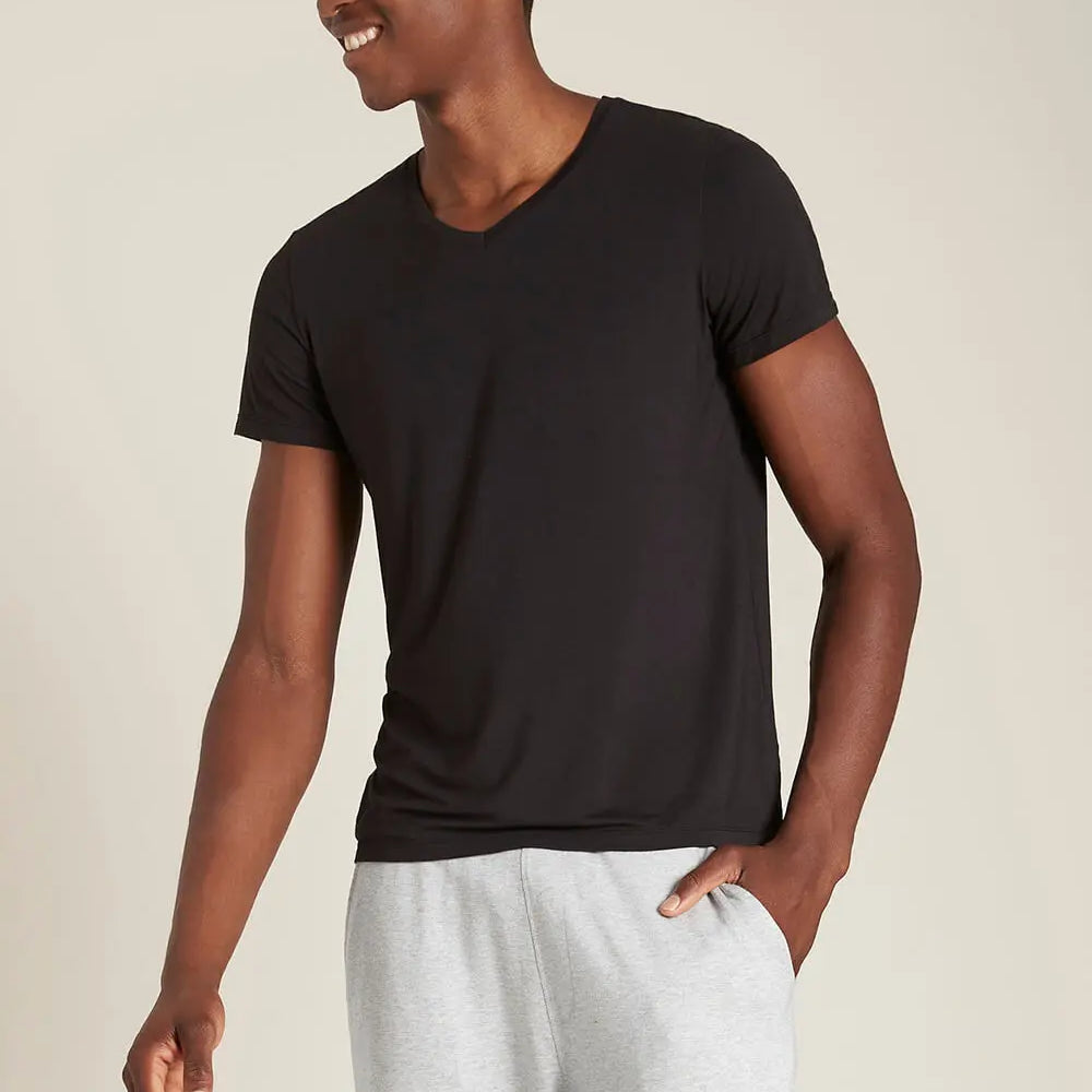 Men's Black V-Neck T-Shirt Boody