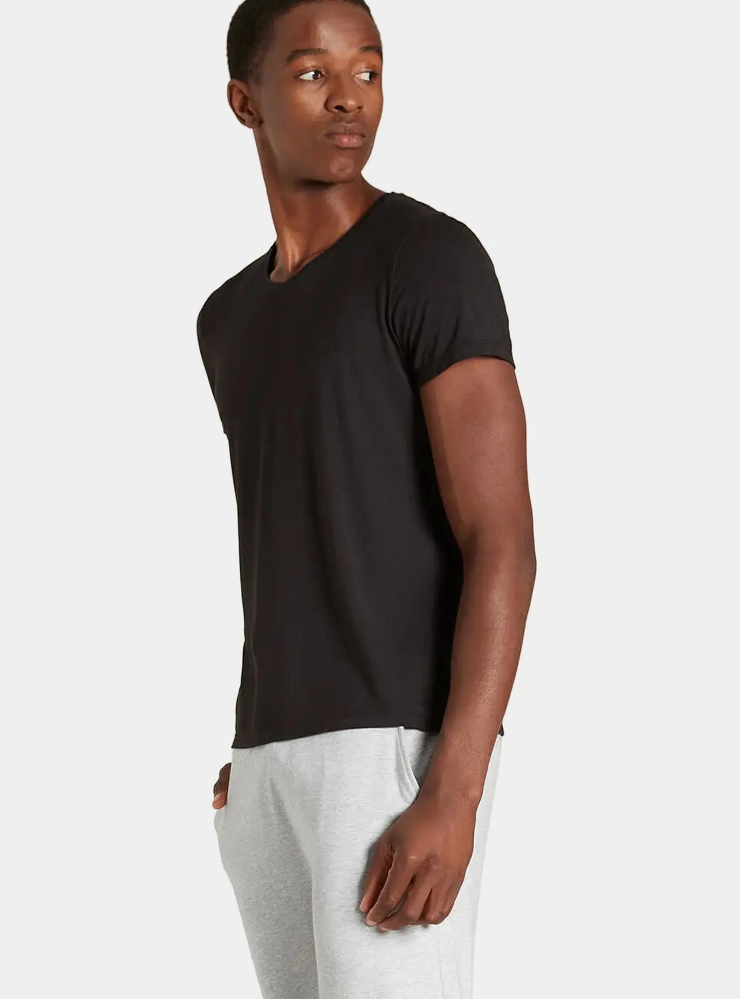 Men's Black V-Neck T-Shirt Boody