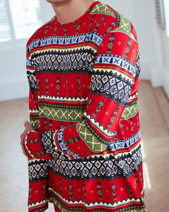 Men's Christmas Nutcracker Fair Isle Print Long Pyjama Set Chelsea Peers