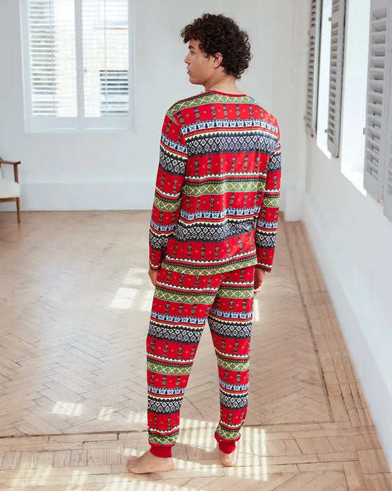 Men's Christmas Nutcracker Fair Isle Print Long Pyjama Set Chelsea Peers