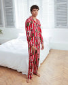 Men's Christmas Santa Stripe Print Long Pyjama Set Chelsea Peers