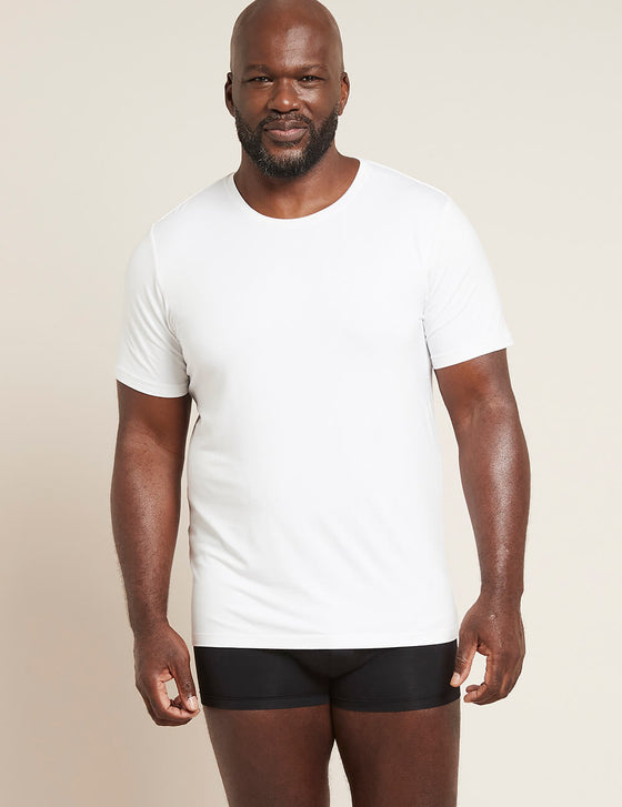 Men's White Crew Neck Bamboo T-Shirt Boody