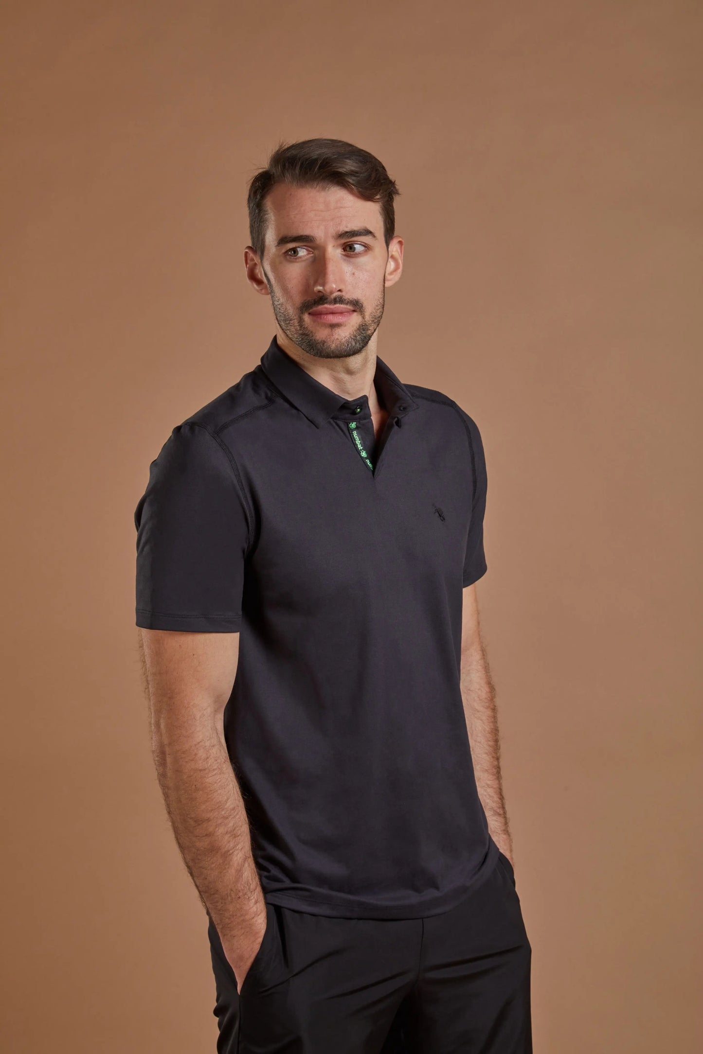 Men's Polo Shirt - Black numbatsport