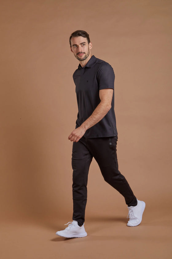 Men's Polo Shirt - Black numbatsport