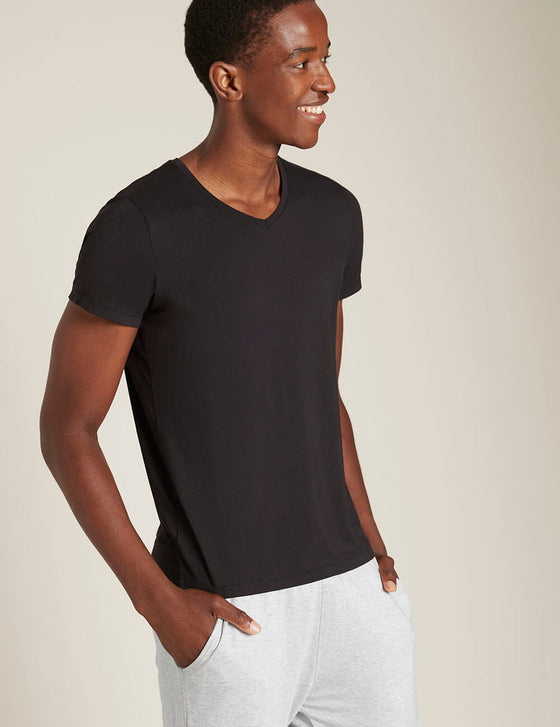 Men's Black V-Neck T-Shirt Boody